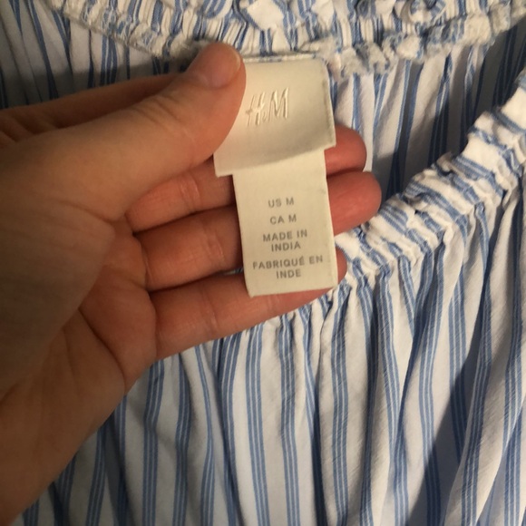 H&M women’s size medium blue and white striped dress - Picture 3 of 6